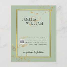 BUDGETフォト結婚式招待状日付の保存 チラシ