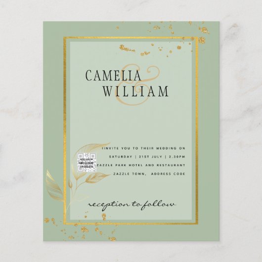 BUDGETフォト結婚式招待状日付の保存 チラシ (正面)