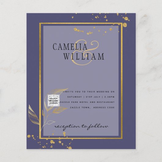 BUDGETフォト結婚式招待状日付の保存 チラシ (正面)