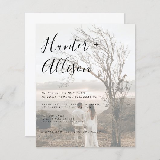 Budgetフォト結婚式招待状 (正面/裏面)