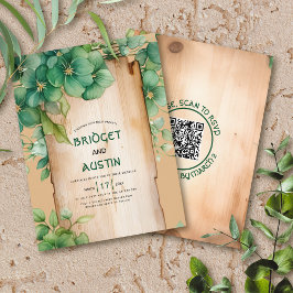 BUDGETフレームQRコードアイルランド語結婚式招待状