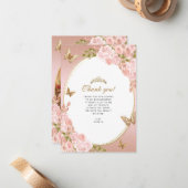 BUDGETフローラ赤面バタフライキンセアニェラ写真 ノートカード (正面/裏面インサイチュ)