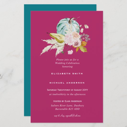 BUDGETブライダルシャワー招待状カスタムの色 (正面/裏面)