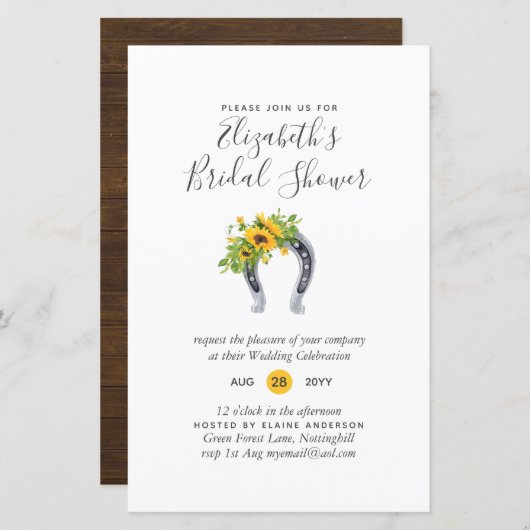 BUDGETブライダルシャワー招待状カスタムの色 (正面/裏面)