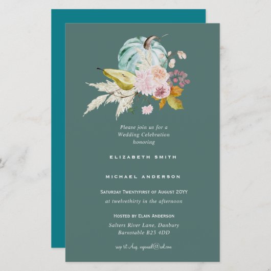 BUDGETブライダルシャワー招待状カスタムの色 (正面/裏面)