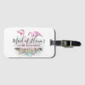 BUDGETブライドメイドブライダルパーティギフトフラミンゴ ラゲッジタグ (正面横)