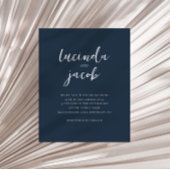 BUDGETブラシ付きスクリプクラシックトネイビーブルー結婚ズ