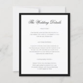 BUDGETブラックタイ結婚式招待状と詳細 (裏面)