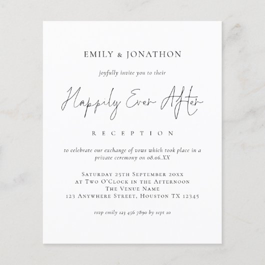 BUDGETブラック文字の写真が楽しく結婚の後 (正面)