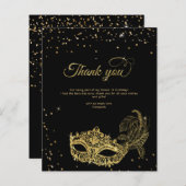 BUDGETブラック金ゴールドグリッター仮装ありがとう (正面/裏面)