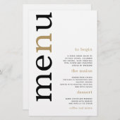 BUDGETブラック金ゴールドタイポグラフィホワ結婚イトのメニュー (正面/裏面)