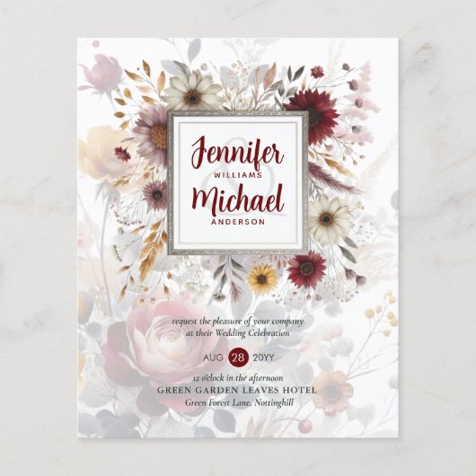 BUDGETブルガンディーイエローフローラ (正面)