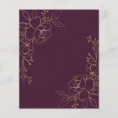 BUDGETブルゴーニュ&金ゴールド花は日付カードを保存 (裏面)