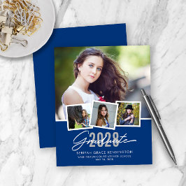 BUDGETブルーモダンの卒業写真コラージュ