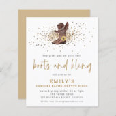 BUDGETブーツきらきら光る女性のカーボーイバチェロレッテディスコ (正面/裏面)