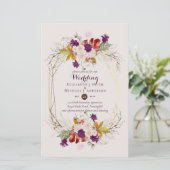 BUDGETプラムとサンゴ結婚式招待状A9 (スタンド正面)