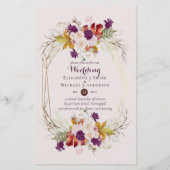 BUDGETプラムとサンゴ結婚式招待状A9 (正面)