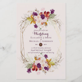 BUDGETプラムとサンゴ結婚式招待状A9