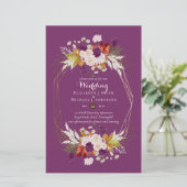 BUDGETプラムとサンゴ結婚式招待状A9 (スタンド正面)