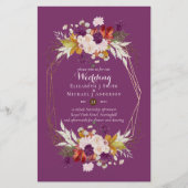 BUDGETプラムとサンゴ結婚式招待状A9 (正面)