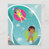 BUDGETプールパーティー子供の誕生日招待状 (裏面)