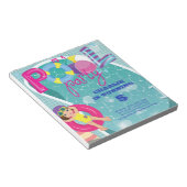 BUDGETプールパーティー子供の誕生日招待状 ノートパッド (アングル)