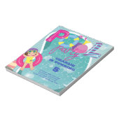 BUDGETプールパーティー子供の誕生日招待状 ノートパッド (回転)