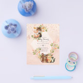 BUDGETベビーシャワー招待状 – ウッドランド動物 チラシ (シングル)