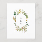 BUDGETホワイトフラワーズ&グリーン結婚式招待状 (裏面)