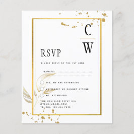 BUDGETホワイト金ゴールド写真結婚式招待状