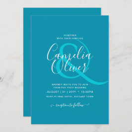 BUDGETボンディブルーモノクロ結婚ーズ 招待状