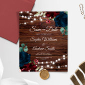 BUDGETマルサラ&ネイビー素朴ウッド日付を保存