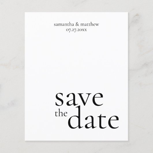 BUDGETミニマモダンリスト日付を保存結婚する (正面)