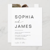 BUDGETミニマモダンリスト結婚式招待状 (正面/裏面)