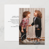 BUDGETミニマリストスクリプトクリスマス応援1写真 ノートカード (正面/裏面)