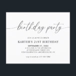 BUDGETミニマリストスクリプトホワイトアダルト誕生日<br><div class="desc">ミニマルシンプルリストホワイトアダルト誕生日招待状</div>