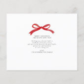 BUDGETミニマリストレッドボウフォトホリデーカード (裏面)