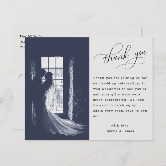 BUDGETミニマリスト写真カスタムウェディングありがとう (正面/裏面)