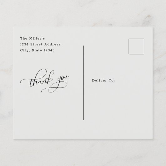 BUDGETミニマリスト写真カスタムウェディングありがとう (裏面)