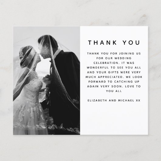 BUDGETミニマリスト写真カスタムウェディングありがとう チラシ (正面)