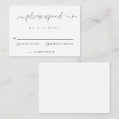 BUDGETミニマリスト対応ウェディングRSVPカード ノートカード (正面/裏面)