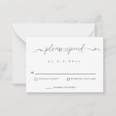 BUDGETミニマリスト対応ウェディングRSVPカード ノートカード (正面)