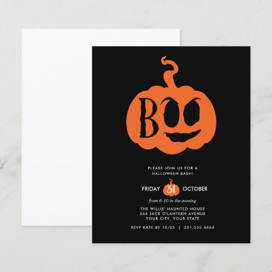 BUDGETミニマリストBOOハロウィンバッシュパーティー (正面/裏面)