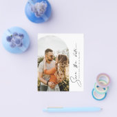 BUDGETミニマルモダンリストアーチフォト日付の保存 チラシ (シングル)