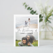 Budgetミニマル写真スクリプト結婚式招待状 (スタンド正面)