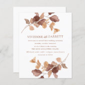 BUDGETミニマル紅葉結婚式招待状 (正面/裏面)