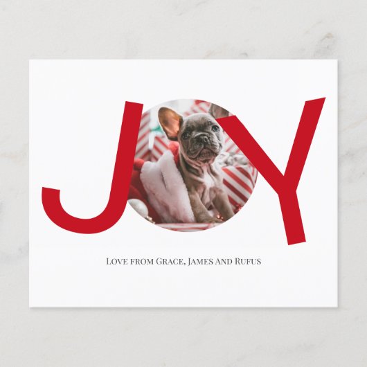 BUDGETメリークリスマスジョイレッドフォトカード (正面)