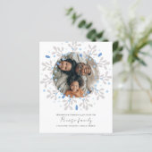 BUDGETメリークリスマスブルーリースフォトカード (スタンド正面)