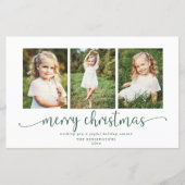 BUDGETモダンタイポグラフィグリーンクリスマスフォト (正面)