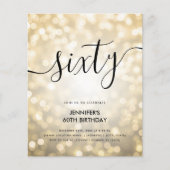 BUDGETモダン金ゴールドグリッターライト60誕生日 チラシ (正面)